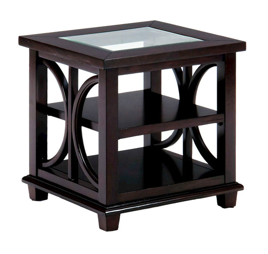 Jofran - Panama Brown Contemporary Wood and Glass End Table - 966-3 view 2