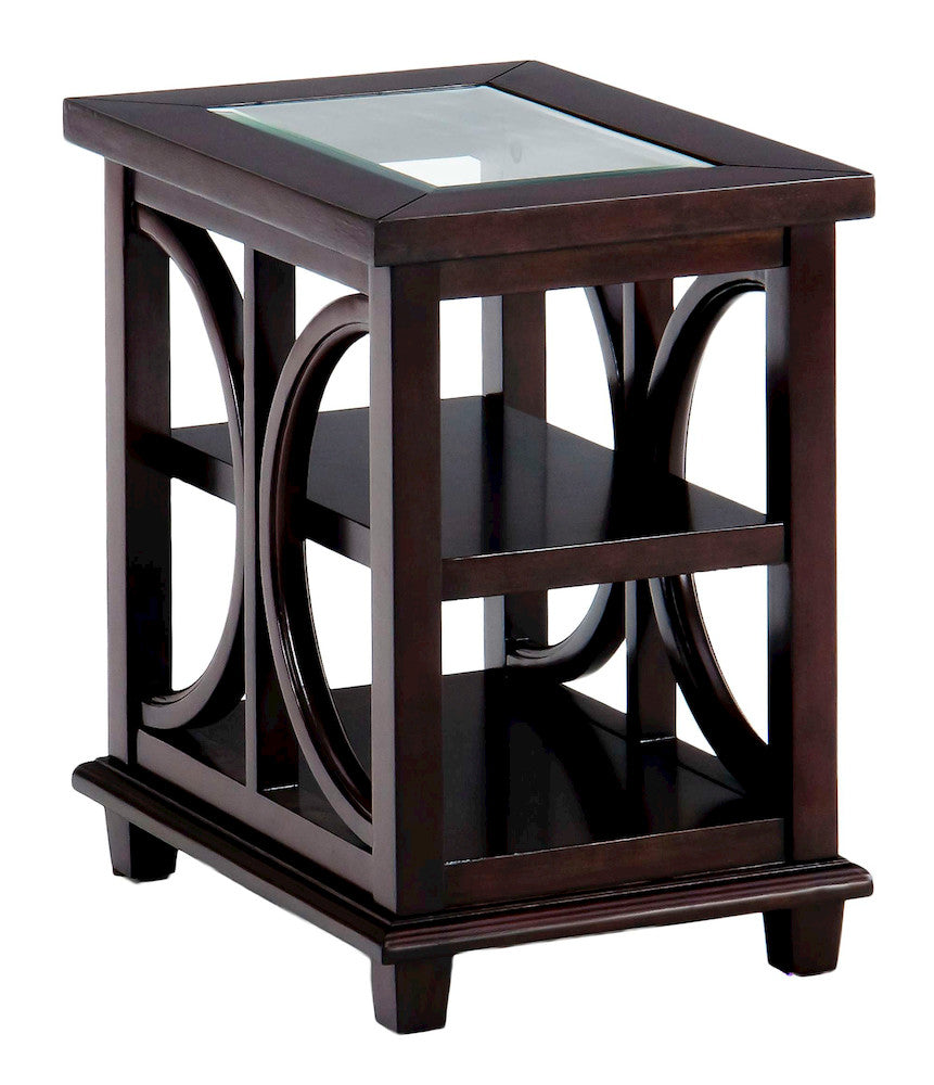 Jofran - Panama Brown Contemporary Wood and Glass Small End Table - 966-7 view 2