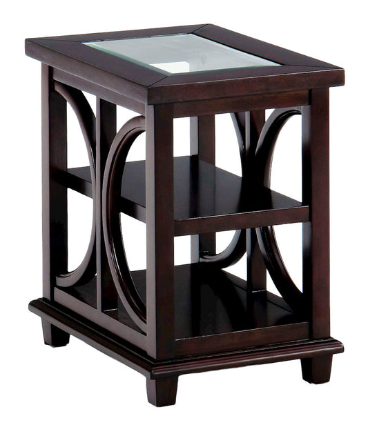 Jofran - Panama Brown Contemporary Wood and Glass Small End Table - 966-7 view 2