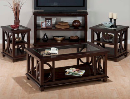 Jofran - Panama Brown Contemporary Wood and Glass Small End Table - 966-7 view 3