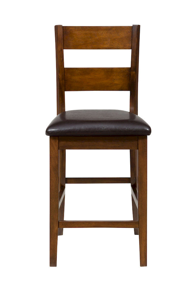 Jofran - Plantation Counter Height Table and Four Faux Leather Stools- Warm Brown - 592 view 3