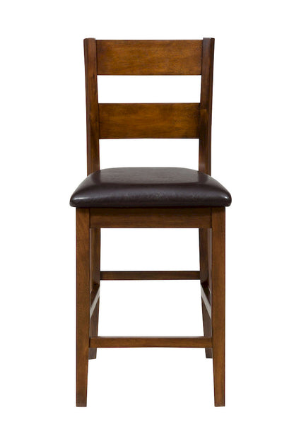 Jofran - Plantation Counter Height Table and Four Faux Leather Stools- Warm Brown - 592 view 3
