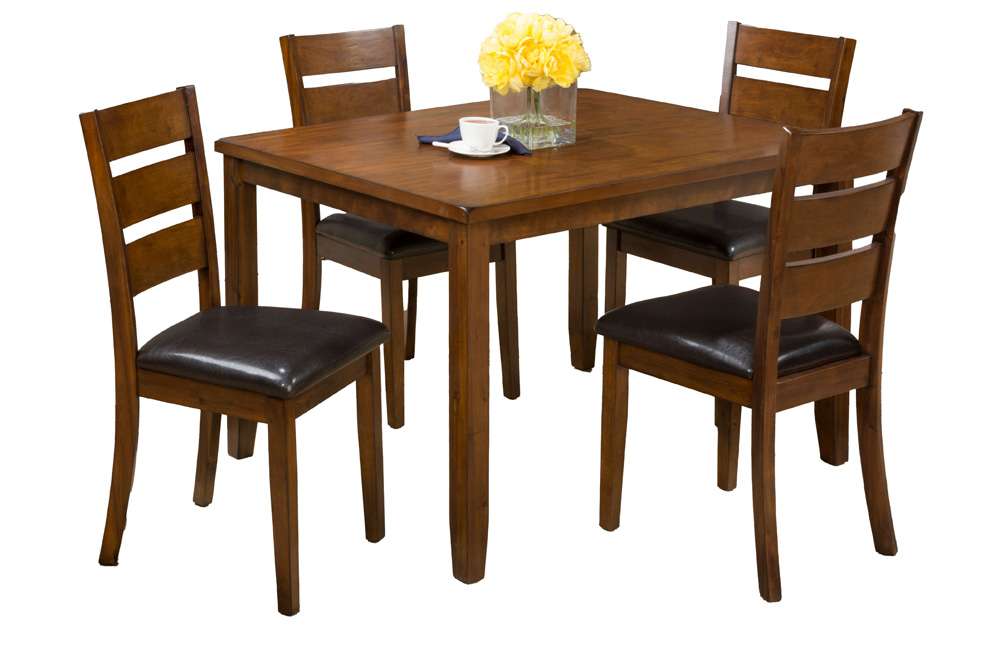 Jofran - Plantation Five Piece Dining Set - Table with Four Faux Leather Chairs - 591 veiw 1