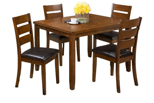 Jofran - Plantation Five Piece Dining Set - Table with Four Faux Leather Chairs - 591 veiw 1