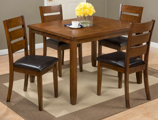 Jofran - Plantation Five Piece Dining Set - Table with Four Faux Leather Chairs - 591 veiw 2