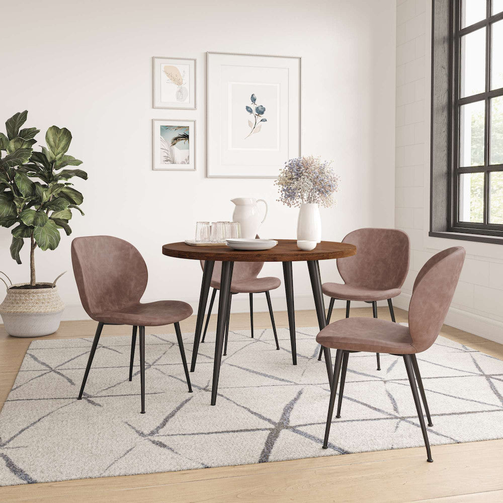Jofran - Prelude 42in Round Modern Solid Acacia Wood Dining Table in Walnut - 2201-42WT view 6