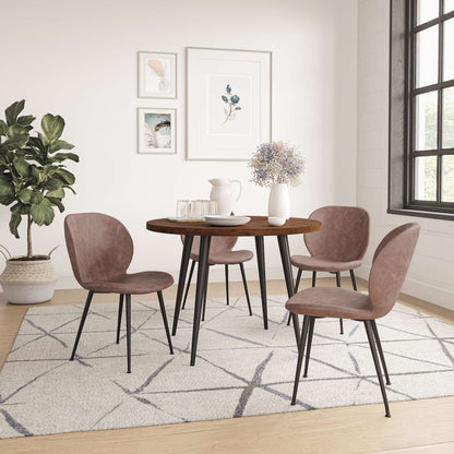 Jofran - Prelude 42in Round Modern Solid Acacia Wood Dining Table in Walnut - 2201-42WT view 6