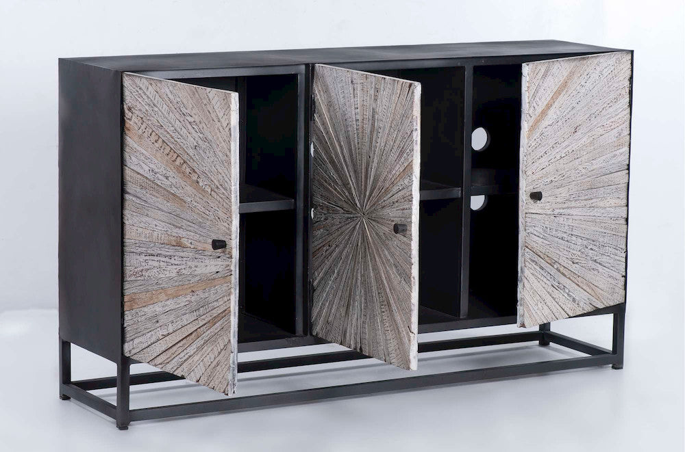 Jofran - Reclaimed Wood Astral Plains 3 Door Accent Cabinet - Grey Wash - 1929-59 view 6
