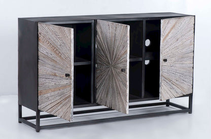 Jofran - Reclaimed Wood Astral Plains 3 Door Accent Cabinet - Grey Wash - 1929-59 view 6