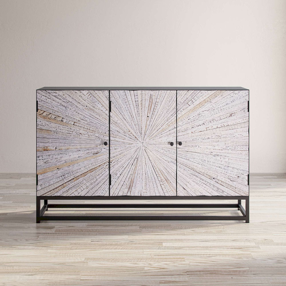 Jofran - Reclaimed Wood Astral Plains 3 Door Accent Cabinet - Grey Wash - 1929-59 view 7
