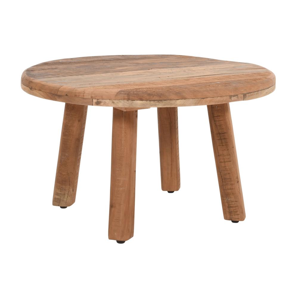 Jofran - Reclamation 24in Round Rustic Reclaimed Solid Wood Coffee Table in Rustic Unfinished Brown - 2300-12 veiw 1