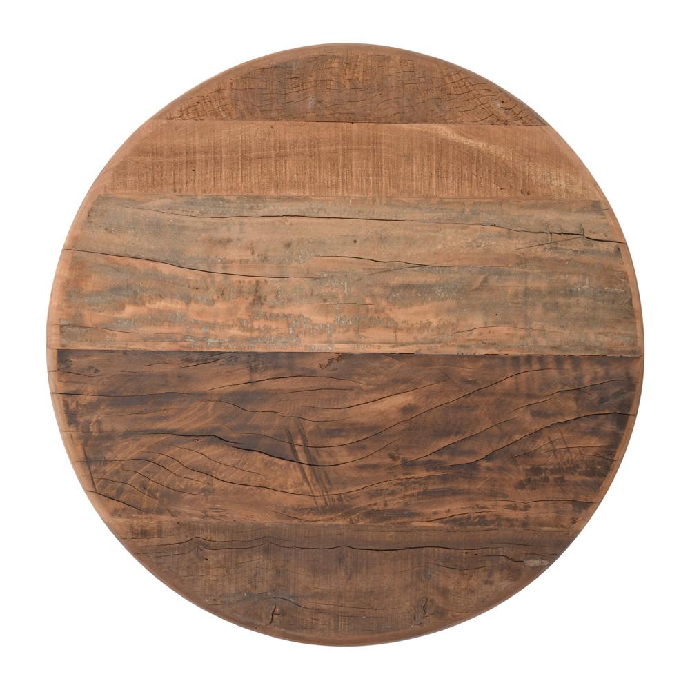 Jofran - Reclamation 24in Round Rustic Reclaimed Solid Wood Coffee Table in Rustic Unfinished Brown - 2300-12 veiw 2