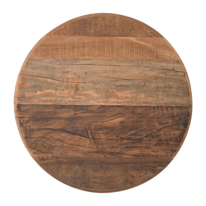 Jofran - Reclamation 24in Round Rustic Reclaimed Solid Wood Coffee Table in Rustic Unfinished Brown - 2300-12 veiw 2