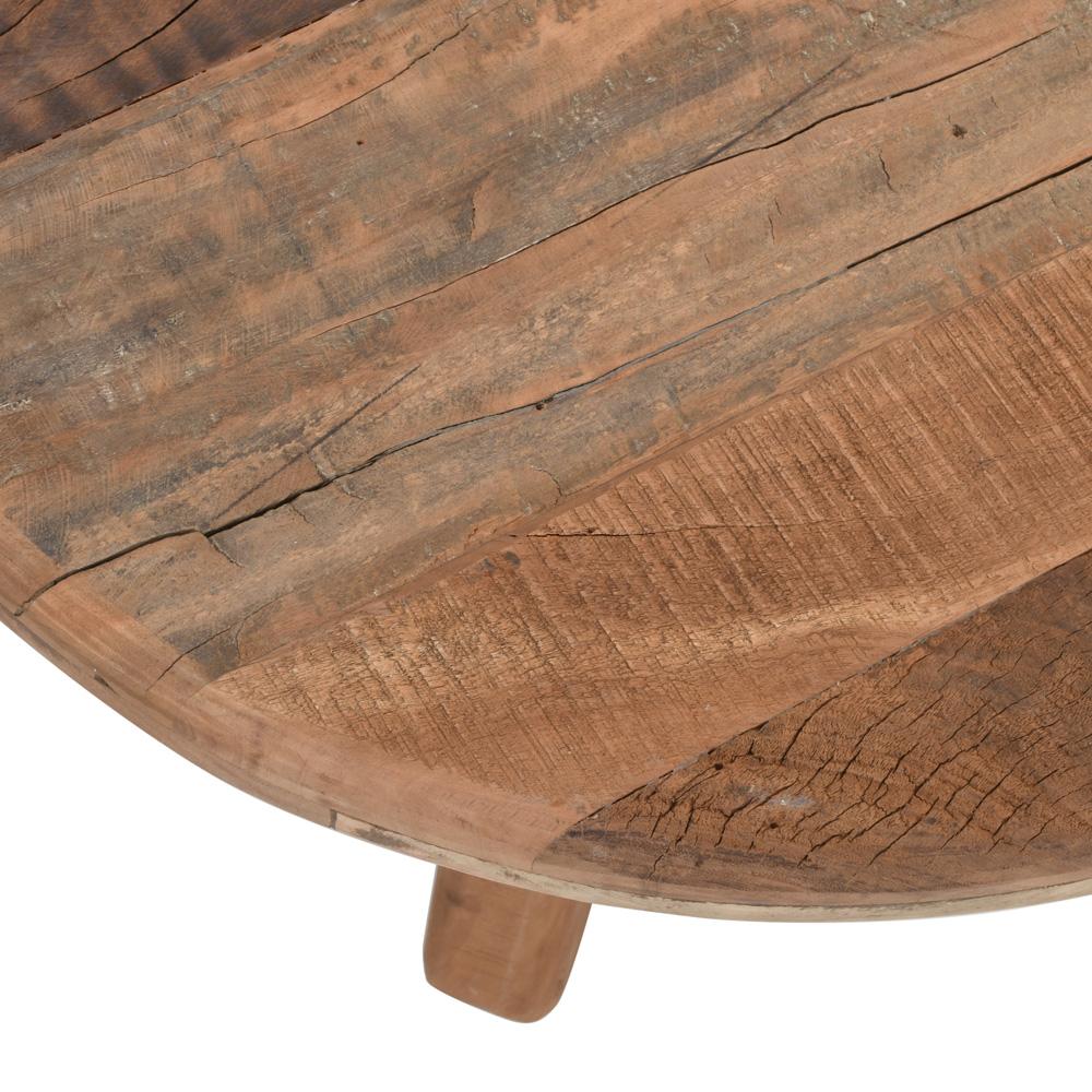 Jofran - Reclamation 24in Round Rustic Reclaimed Solid Wood Coffee Table in Rustic Unfinished Brown - 2300-12 veiw 3