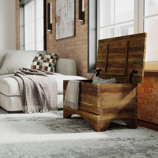 Jofran - Reclamation 36in Rustic Reclaimed Solid Wood Storage Chest Cabinet, Rustic Unfinished Brown - 2300-13 veiw 1