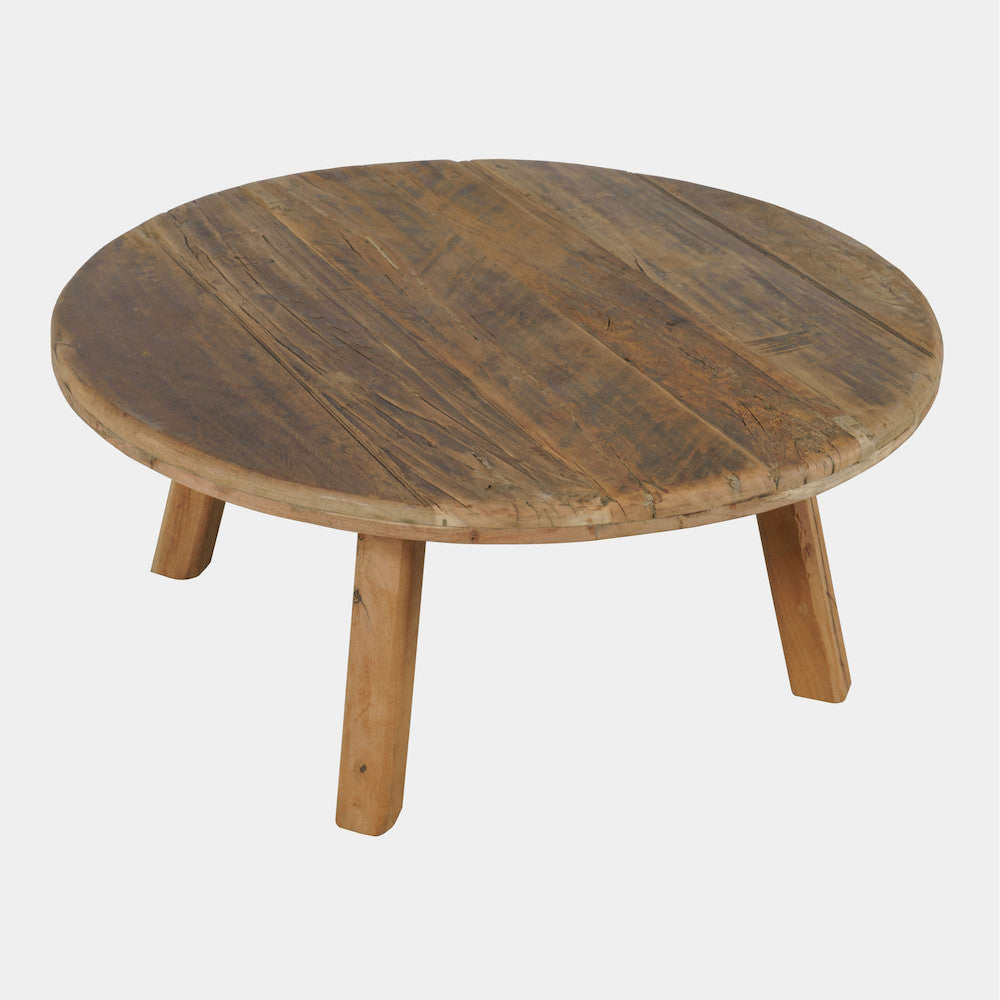 Jofran - Reclamation 36in Round Rustic Reclaimed Solid Wood Coffee Table, Rustic Unfinished Brown - 2300-2 view 2