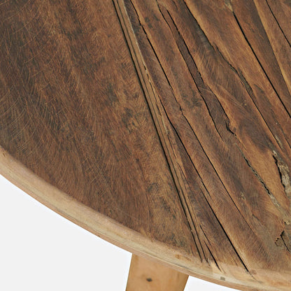 Jofran - Reclamation 36in Round Rustic Reclaimed Solid Wood Coffee Table, Rustic Unfinished Brown - 2300-2 view 5