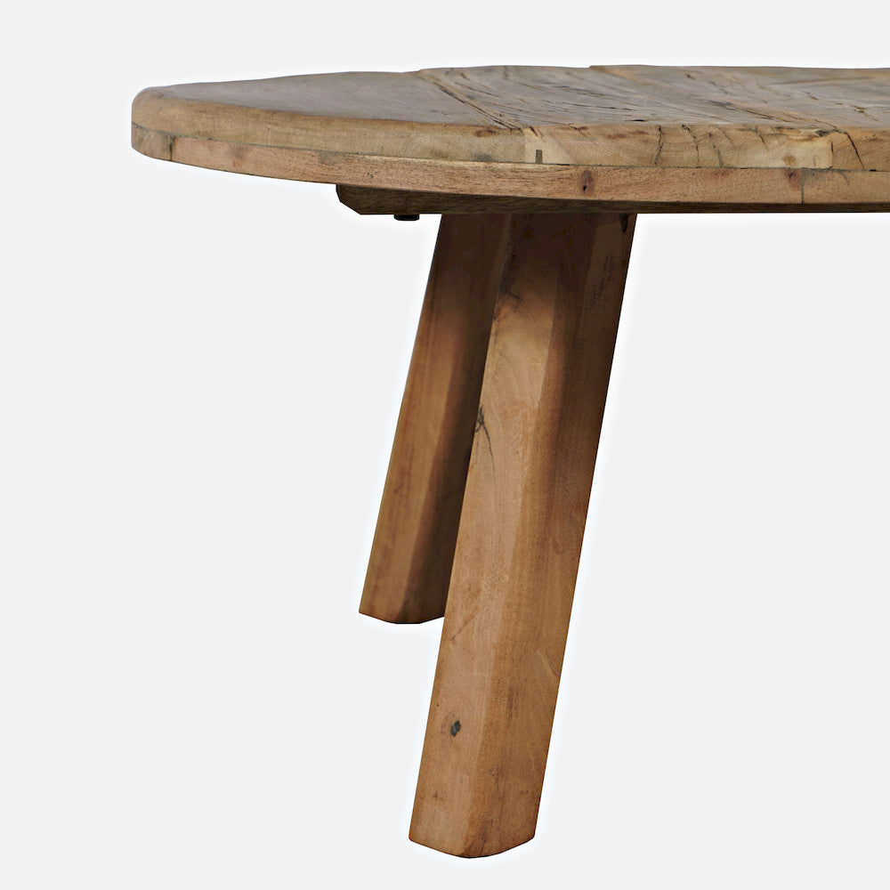 Jofran - Reclamation 36in Round Rustic Reclaimed Solid Wood Coffee Table, Rustic Unfinished Brown - 2300-2 view 6
