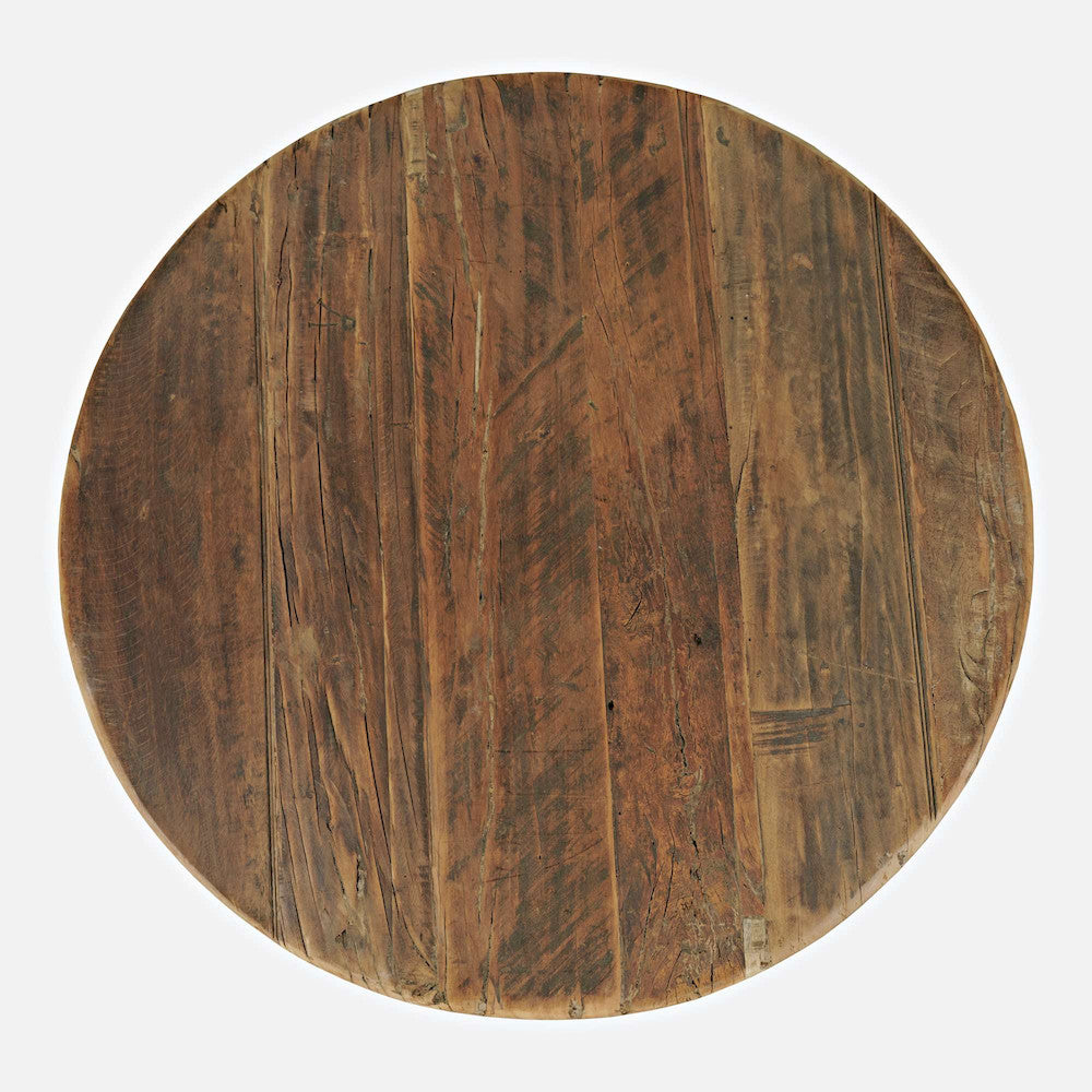 Jofran - Reclamation 36in Round Rustic Reclaimed Solid Wood Coffee Table, Rustic Unfinished Brown - 2300-2 view 7