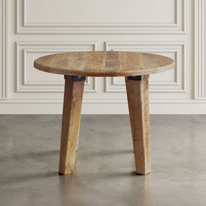 Jofran - Reclamation 42in Rustic Reclaimed Solid Wood Round Dining Table, Rustic Unfinished Brown - 2301-RND42 view 4