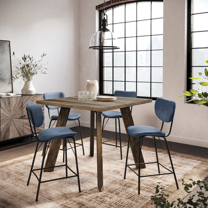 Jofran - Reclamation 42in Rustic Reclaimed Solid Wood Square Counter Height Dining Table, Rustic Unfinished Brown - 2301-SQ42 view 3