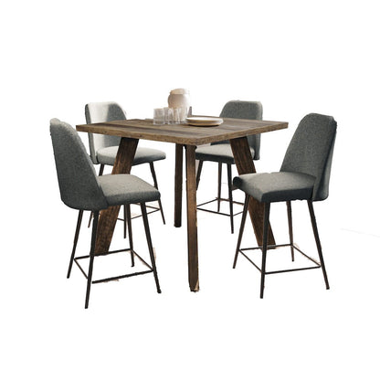 Jofran - Reclamation 42in Square Five Piece Solid Wood Counter Height Upholstered Dining Set in Blue - 2301-SQ42-4MACEYSTBL view 1