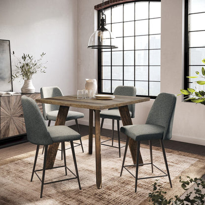 Jofran - Reclamation 42in Square Five Piece Solid Wood Counter Height Upholstered Dining Set in Blue - 2301-SQ42-4MACEYSTBL view 5