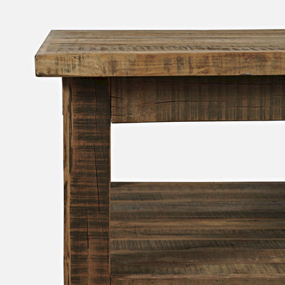 Jofran - Reclamation 50in Rustic Reclaimed Solid Wood Coffee Table with Storage Shelf, Rustic Unfinished Brown - 2300-1 view 6