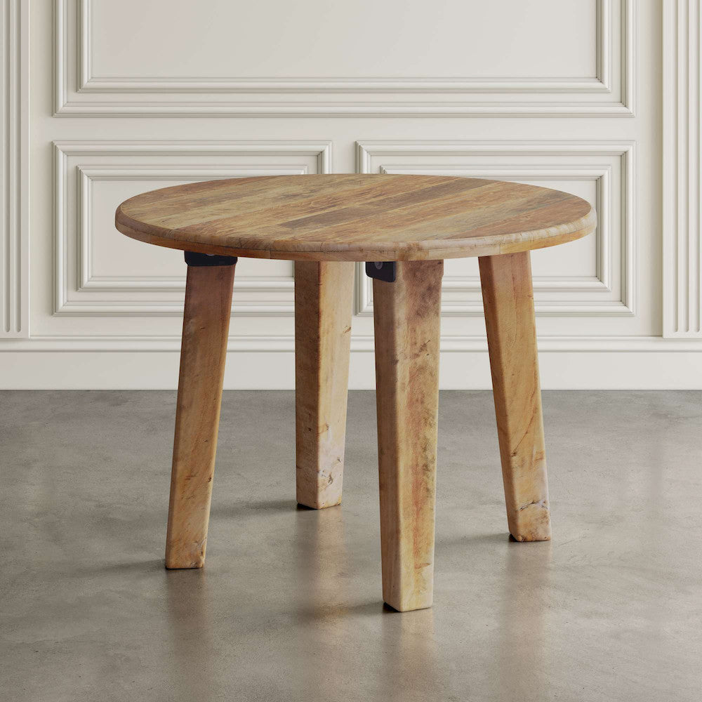 Jofran - Reclamation Five Piece Round Rustic Reclaimed Solid Wood Round Dining Set with Upholstered Chairs - 2301-RND-4-OWNCHDBN view 5