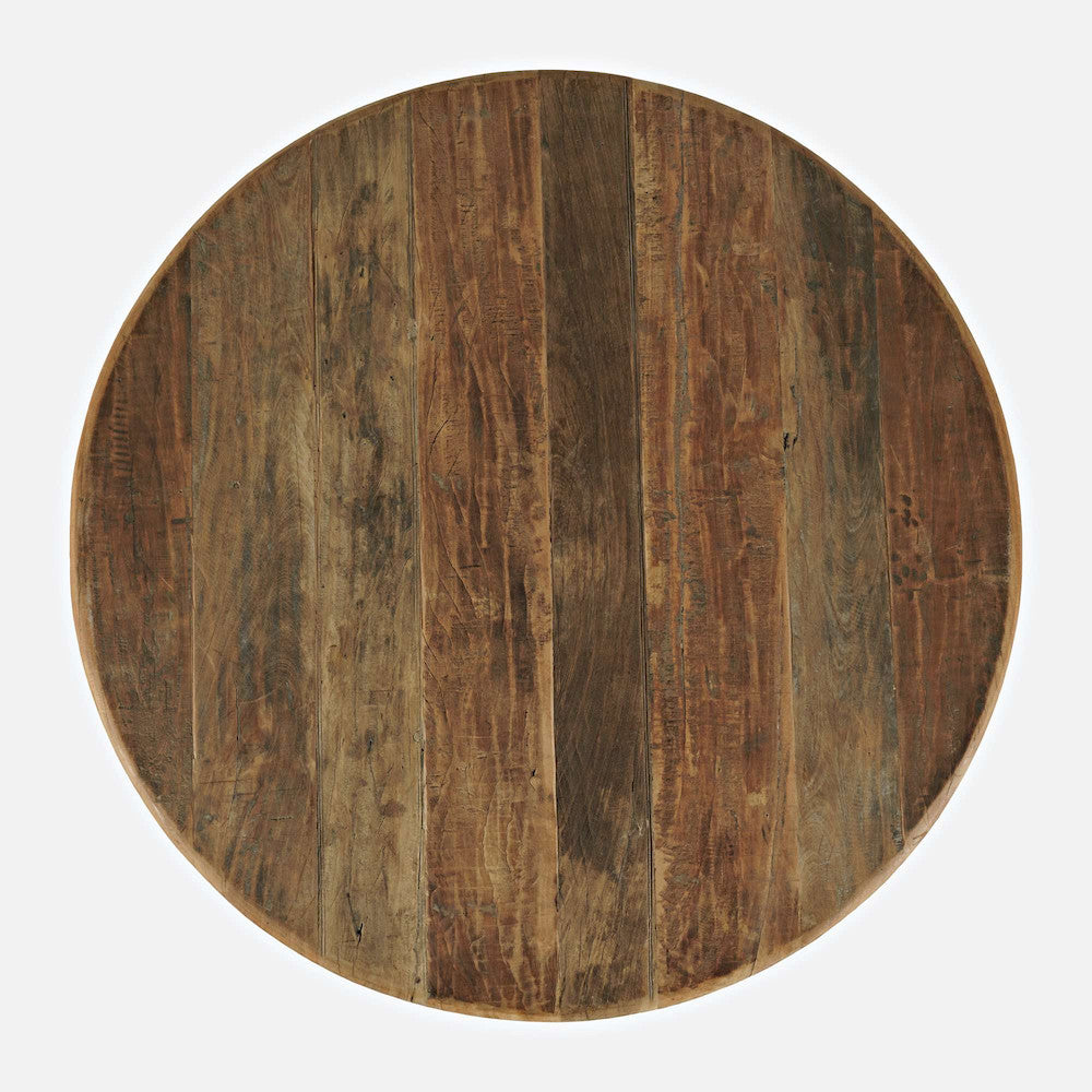 Jofran - Reclamation Five Piece Round Rustic Reclaimed Solid Wood Round Dining Set with Upholstered Chairs - 2301-RND-4-OWNCHSL view 10