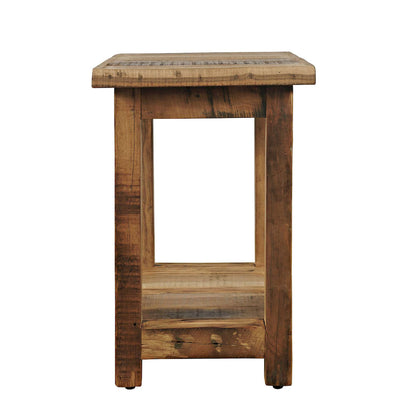 Jofran - Reclamation Rustic Reclaimed Solid Wood Chairside End Table with Storage Shelf, Rustic Unfinished Brown - 2300-7 view 1