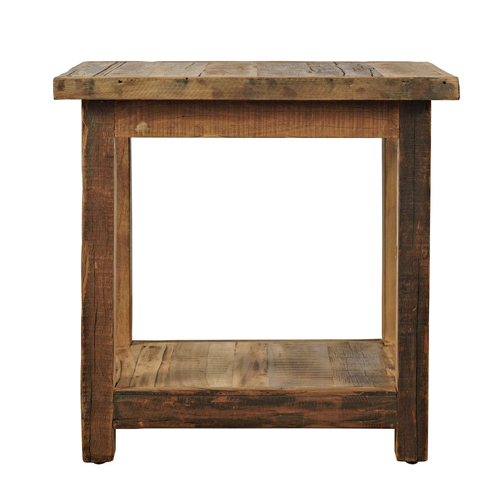 Jofran - Reclamation Rustic Reclaimed Solid Wood Chairside End Table with Storage Shelf, Rustic Unfinished Brown - 2300-7 view 5