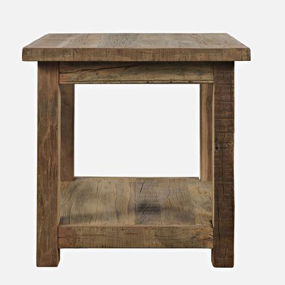 Jofran - Reclamation Rustic Reclaimed Solid Wood Square End Table with Storage Shelf, Rustic Unfinished Brown - 2300-3 view 1