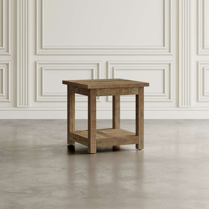 Jofran - Reclamation Rustic Reclaimed Solid Wood Square End Table with Storage Shelf, Rustic Unfinished Brown - 2300-3 view 5