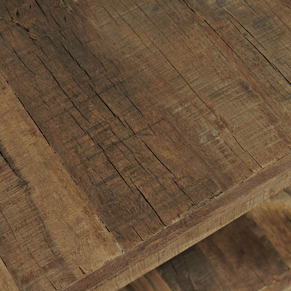 Jofran - Reclamation Rustic Reclaimed Solid Wood Square End Table with Storage Shelf, Rustic Unfinished Brown - 2300-3 view 6
