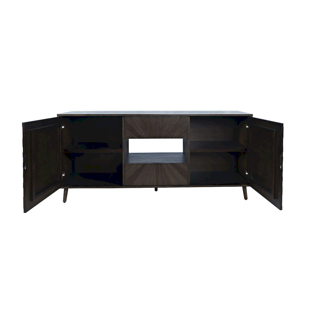 Jofran - Reece 50in Mid-Century Modern Starburst TV Stand Console Storage Cabinet in Americano - 2485-50 view 4