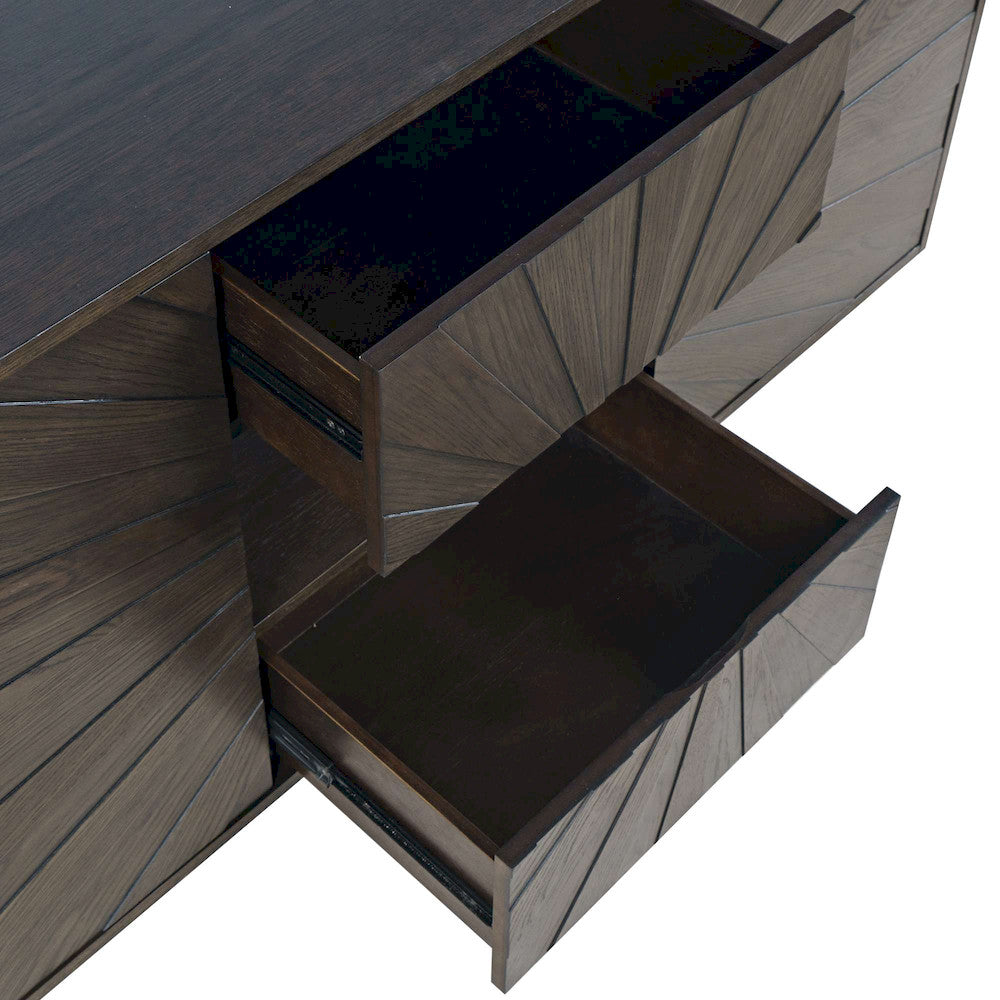 Jofran - Reece 50in Mid-Century Modern Starburst TV Stand Console Storage Cabinet in Americano - 2485-50 view 5