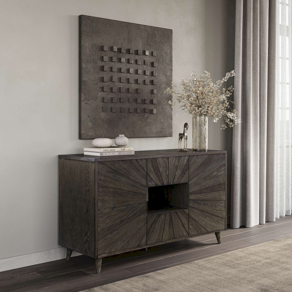 Jofran - Reece 50in Mid-Century Modern Starburst TV Stand Console Storage Cabinet in Americano - 2485-50 view 6