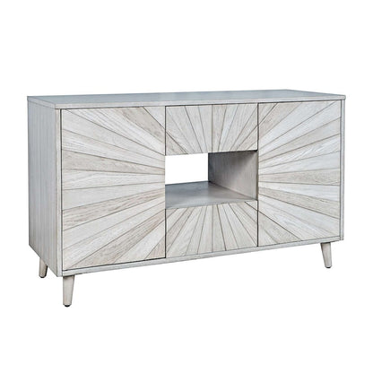 Jofran - Reece 50in Mid-Century Modern Starburst TV Stand Console Storage Cabinet in Light Ash - 2483-50 view 2