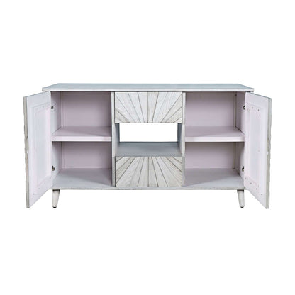 Jofran - Reece 50in Mid-Century Modern Starburst TV Stand Console Storage Cabinet in Light Ash - 2483-50 view 4