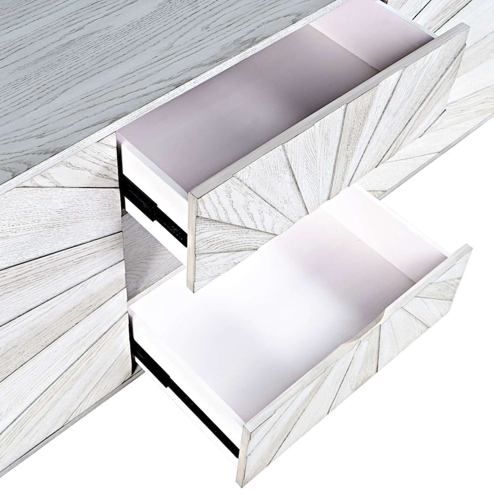 Jofran - Reece 50in Mid-Century Modern Starburst TV Stand Console Storage Cabinet in Light Ash - 2483-50 view 5