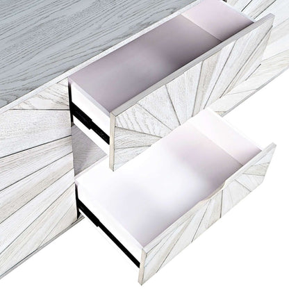 Jofran - Reece 50in Mid-Century Modern Starburst TV Stand Console Storage Cabinet in Light Ash - 2483-50 view 5
