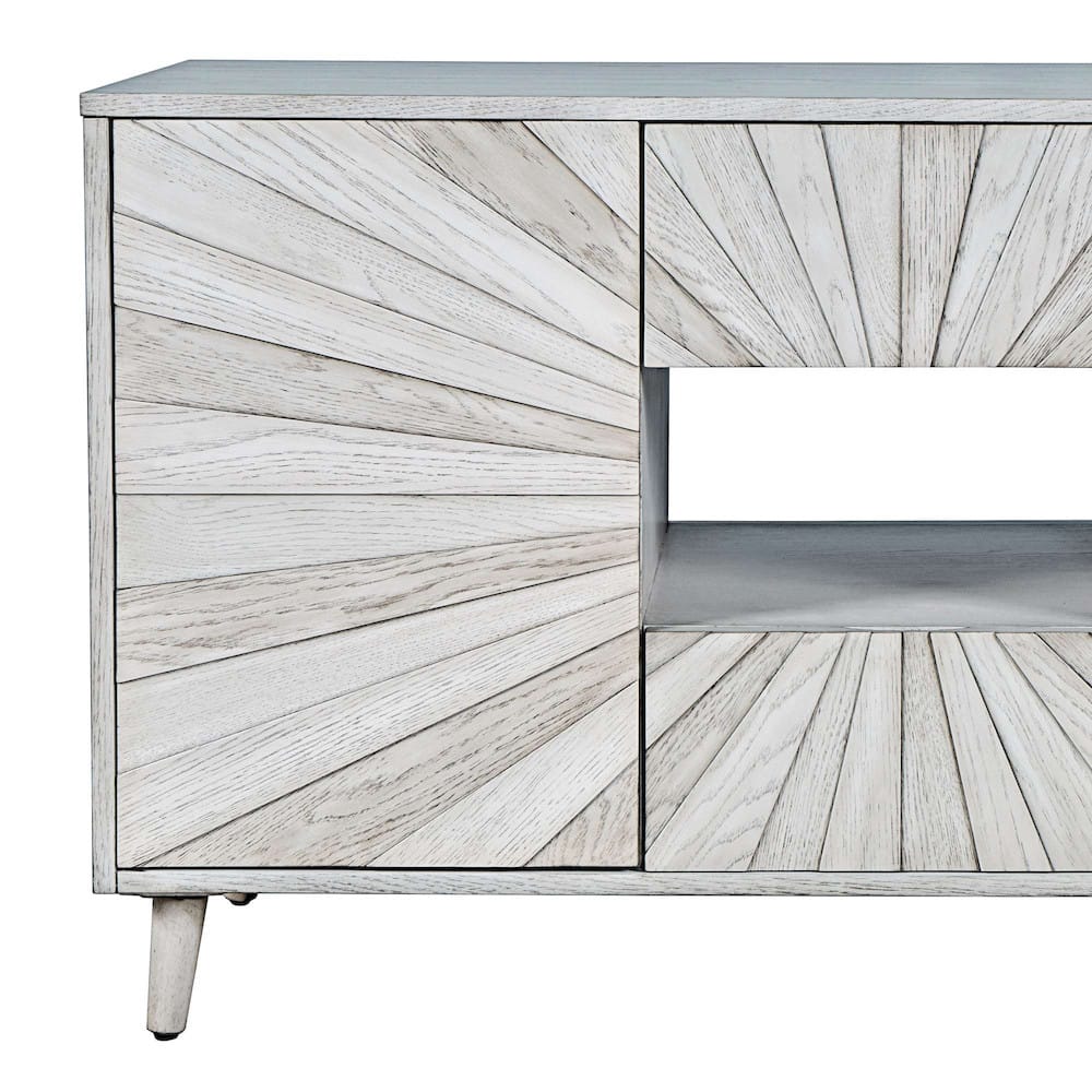 Jofran - Reece 50in Mid-Century Modern Starburst TV Stand Console Storage Cabinet in Light Ash - 2483-50 view 8