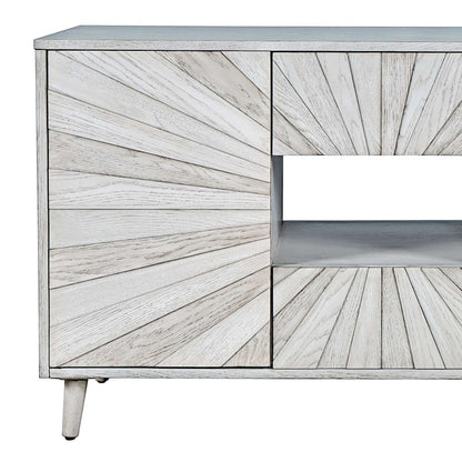 Jofran - Reece 50in Mid-Century Modern Starburst TV Stand Console Storage Cabinet in Light Ash - 2483-50 view 8
