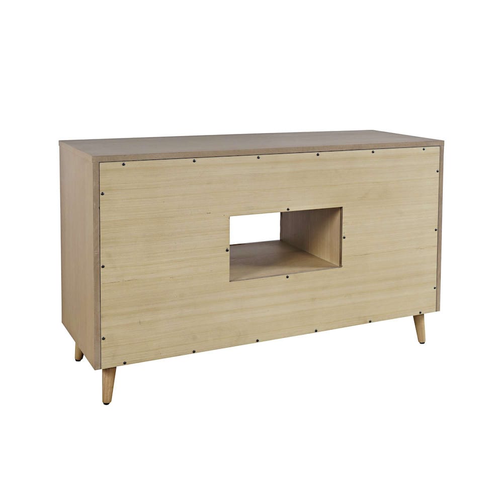 Jofran - Reece 50in Mid-Century Modern Starburst TV Stand Console Storage Cabinet in Light Oak - 2484-50 view 3