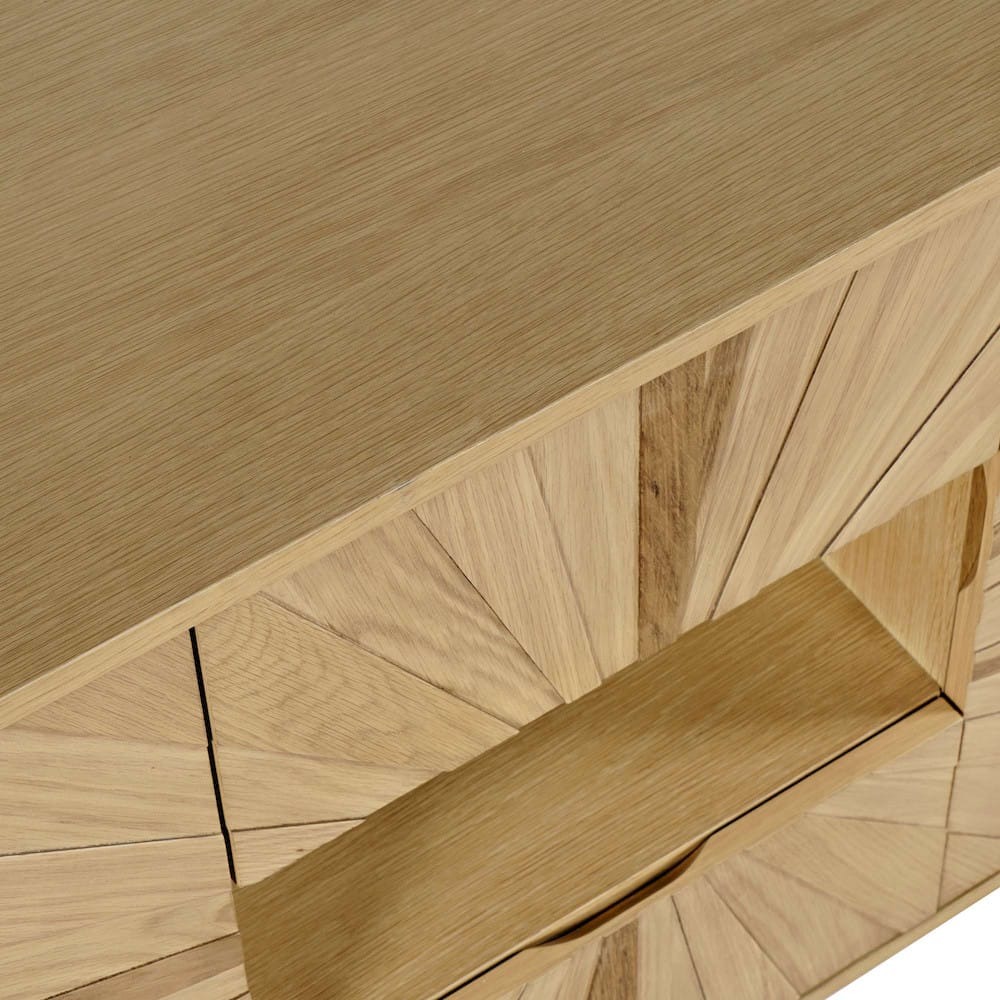 Jofran - Reece 50in Mid-Century Modern Starburst TV Stand Console Storage Cabinet in Light Oak - 2484-50 view 8