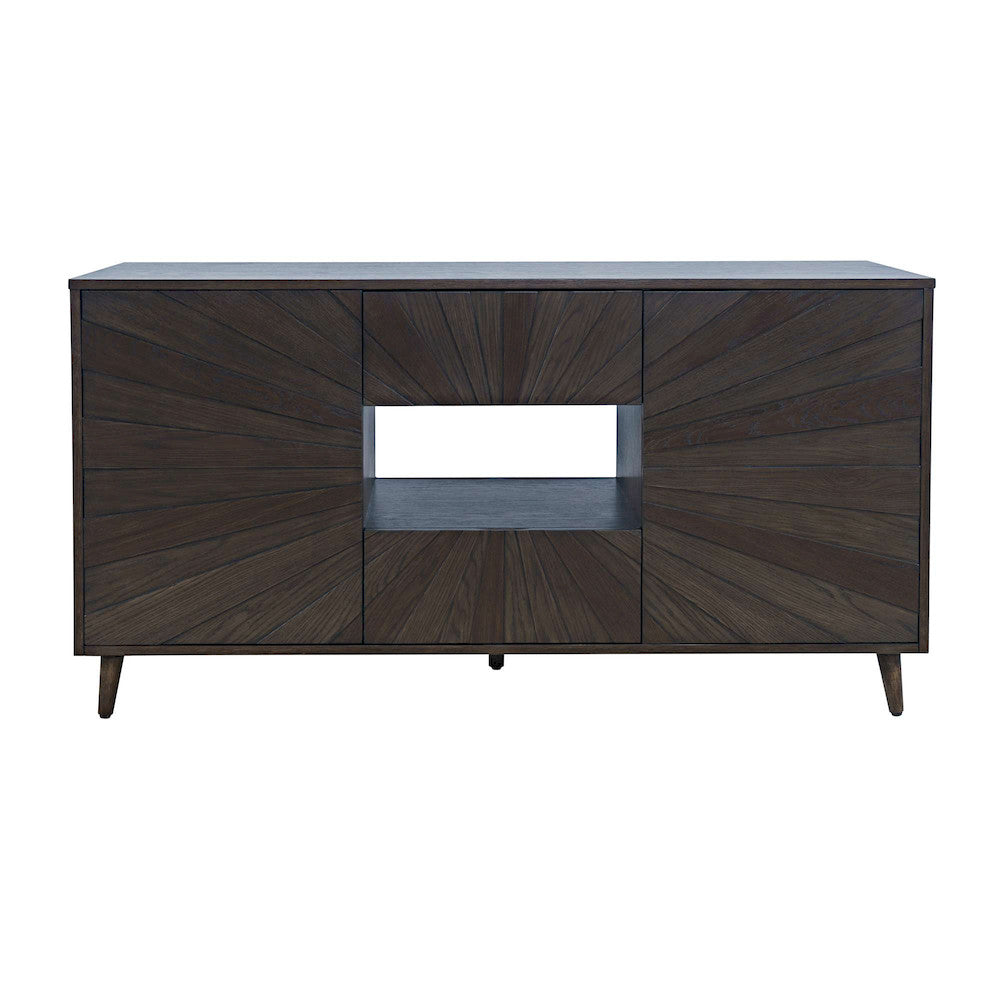 Jofran - Reece 60in Mid-Century Modern Starburst TV Stand Console Storage Cabinet in Americano - 2485-60 view 1