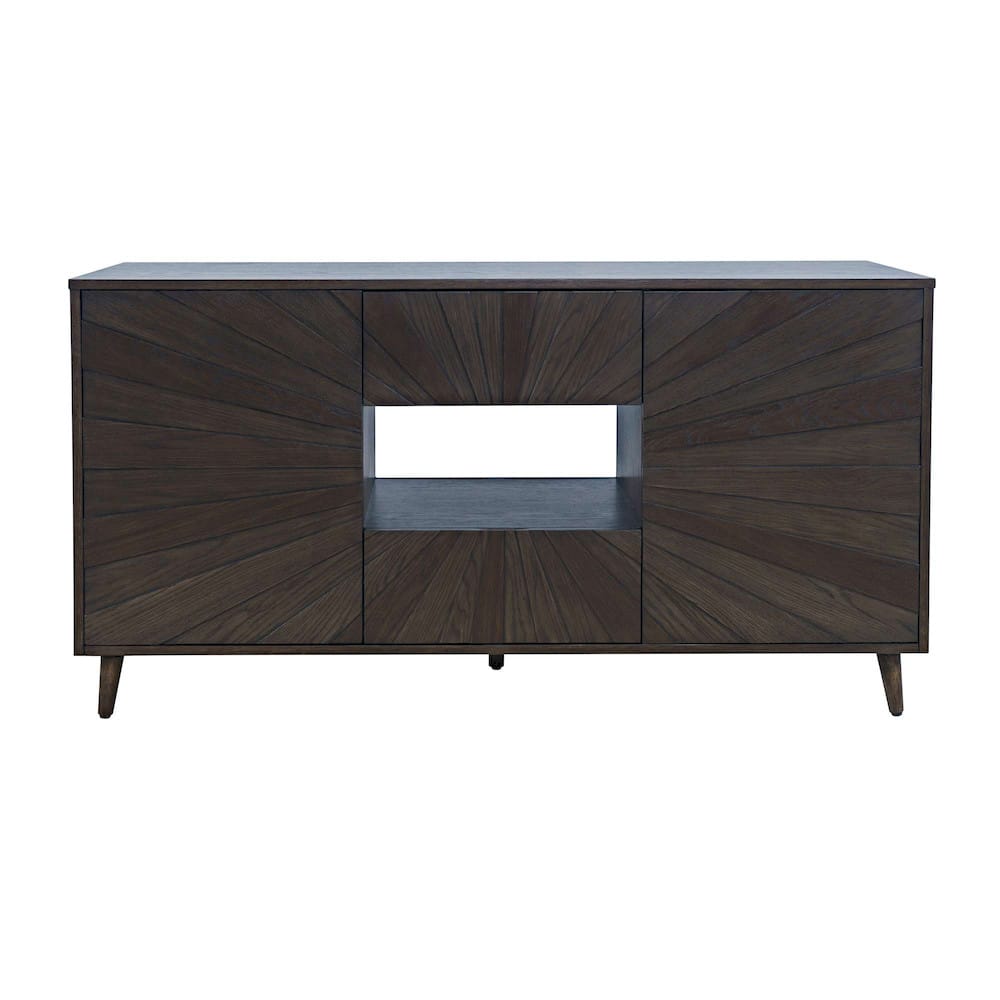 Jofran - Reece 60in Mid-Century Modern Starburst TV Stand Console Storage Cabinet in Americano - 2485-60 view 1