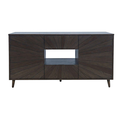 Jofran - Reece 60in Mid-Century Modern Starburst TV Stand Console Storage Cabinet in Americano - 2485-60 view 1