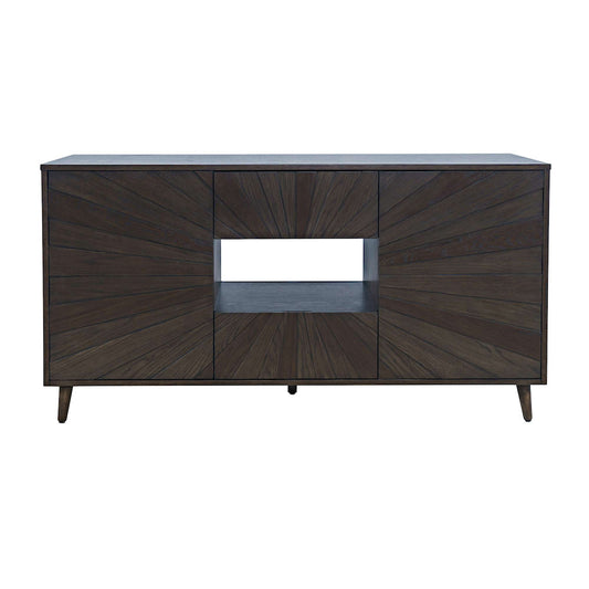 Jofran - Reece 60in Mid-Century Modern Starburst TV Stand Console Storage Cabinet in Americano - 2485-60 view 1